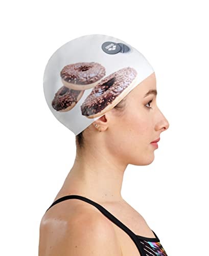 Arena HD Unisex Elastic Silicone Swim Cap for Adults Training Water Sports Fitness Swimming Gear Chlorine Protection Pool Hat Donuts One Size - Image 3