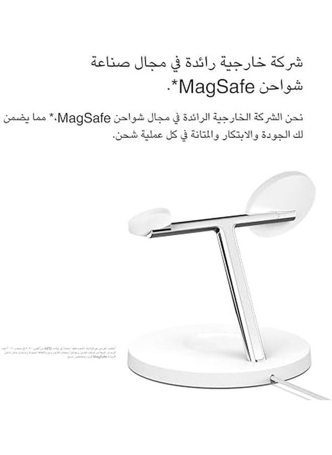Generic - Magsafe 3 In 1 Wireless Charging Station 15W Iphone And Watch Fast Wireless Charger Airpods Charging Station For Iphone 16 15 14 13 12 Series Watch 10 9 8 Se Ultra White - Image 1