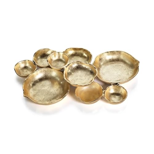 Zodax Cluster of Round Serving Bowls Cast Aluminum Base 9 Bowls 19 x 12 x 25 Gold Finish - Image 1