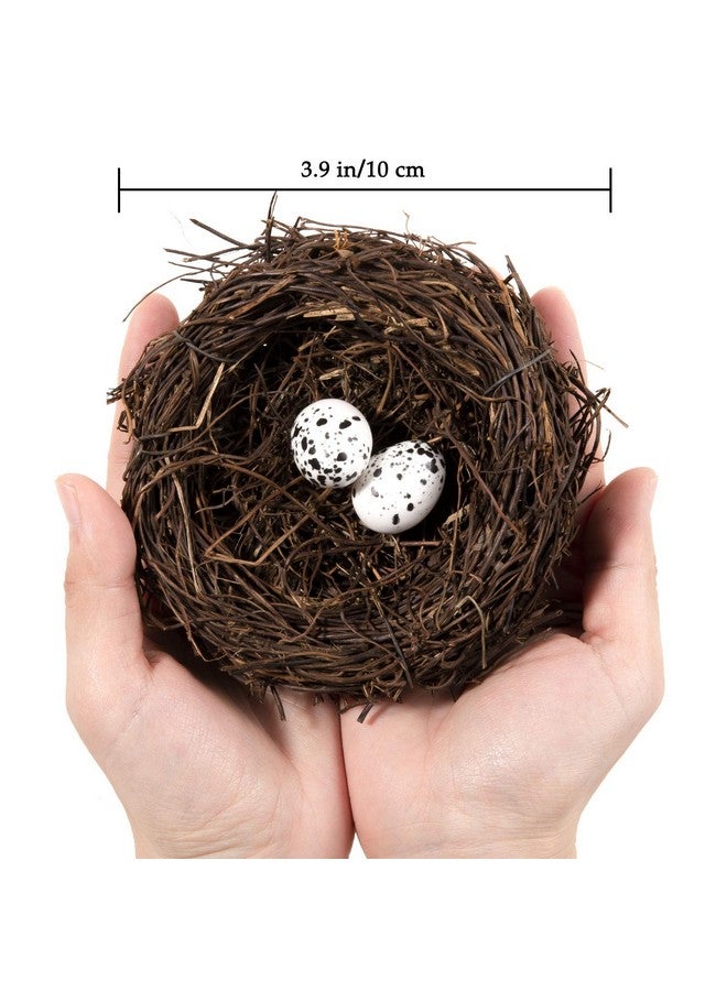 Whaline 3 Set Easter Bird Nest Decorating Kit with 6 Artificial Egg Foam Eggs Ornaments Rattan Birds Nest for Crafts Home Party Decor - Image 2