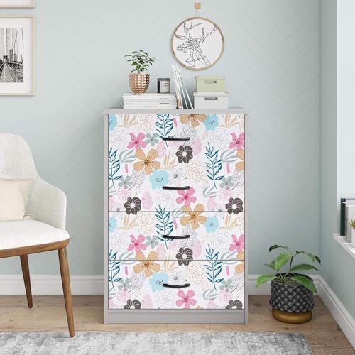 ELTON Waterproof Peel and Stick Floral Wallpaper, Self-Adhesive Vinyl Wall Covering for Bedroom, Living Room Bathroom Cabinet, Countertop (45 x 300 cms, Floral) - Image 2