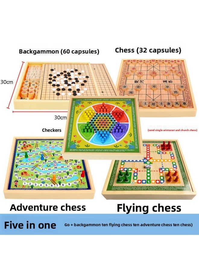 Checkers Flying Backgammon Early Education Desktop Game Chess Multifunctional Children's Student Kindergarten Wooden Toys Wholesale