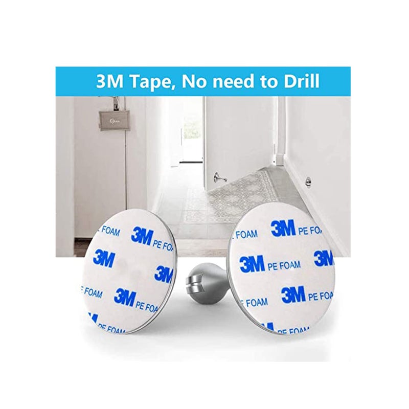 SOLARAE Door Stopper Magnetic Door Stop Stainless Steel Magnetic Door Holder with 3M Double Sided Adhesive Tape for No Drilling Screws for Stronger Mount Door 2 Pack - Image 4