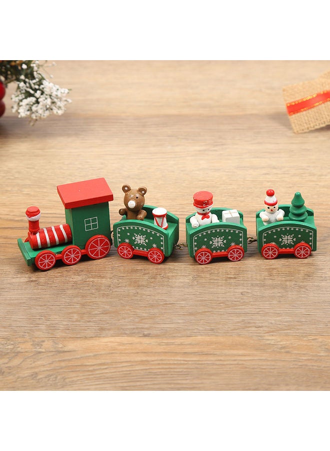 NIBEMINENT Wooden Train Decoration Ornament Green/Red