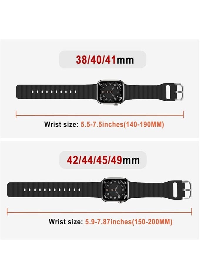BGM - "Ocean Band for Apple Watch – Adjustable Soft Silicone Sport Band, 49mm to 38mm, Breathable Elastic Wristband for Series Ultra, 8, 7, SE, 6, 5, 4, 3, 2, 1" - Image 1