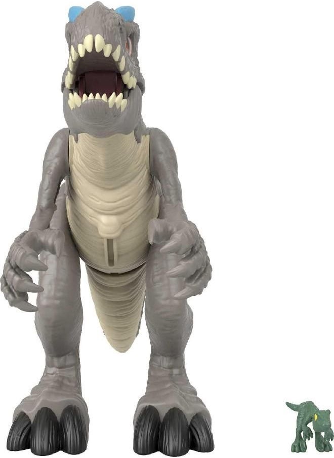 Jurassic World Toys - Imaginext Jurassic World Indominus Rex Dinosaur Toy with Thrashing Action & Raptor Figure for Pretend Play Ages 3+ Years - Image 1