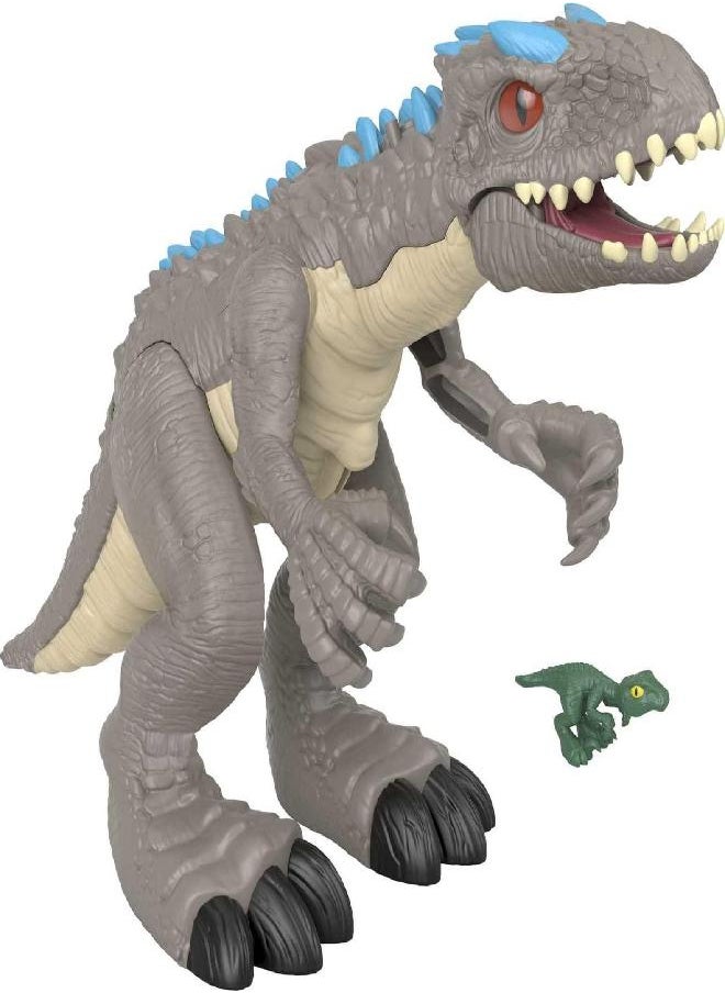 Jurassic World Toys - Imaginext Jurassic World Indominus Rex Dinosaur Toy with Thrashing Action & Raptor Figure for Pretend Play Ages 3+ Years - Image 1