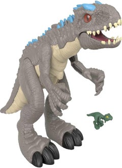 Imaginext Jurassic World Indominus Rex Dinosaur Toy with Thrashing Action & Raptor Figure for Pretend Play Ages 3+ Years