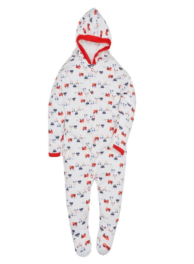 Magic Town® 100% Cotton Unisex Hooded Rompers for Kids and Infants Set of 2 (Red) (6-9 Months) - Image 2