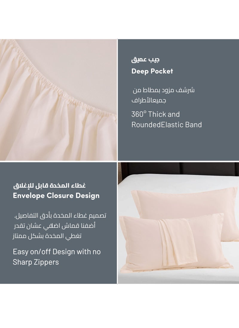 Donetella - Bedding Fitted Sheet - Fits 120x200 Cm Bed For Twin Bed 2 Pcs (1 Fitted Sheet and 1 Pillowcase) - 30 Cm Deep Pocket - Solid Bed Sheet - Image 1
