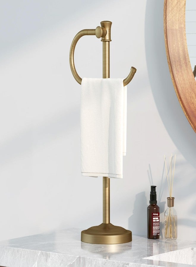 BESy حامل مناشف من النحاس العتيق من BESy، مقاس 17 بوصة، حامل مناشف يدوي، حامل مناشف للحمام، حامل مناشف قائم بذاته، حلقة مناشف من الفولاذ المقاوم للصدأ، ملحقات تركيب، رف مناشف - Image 1