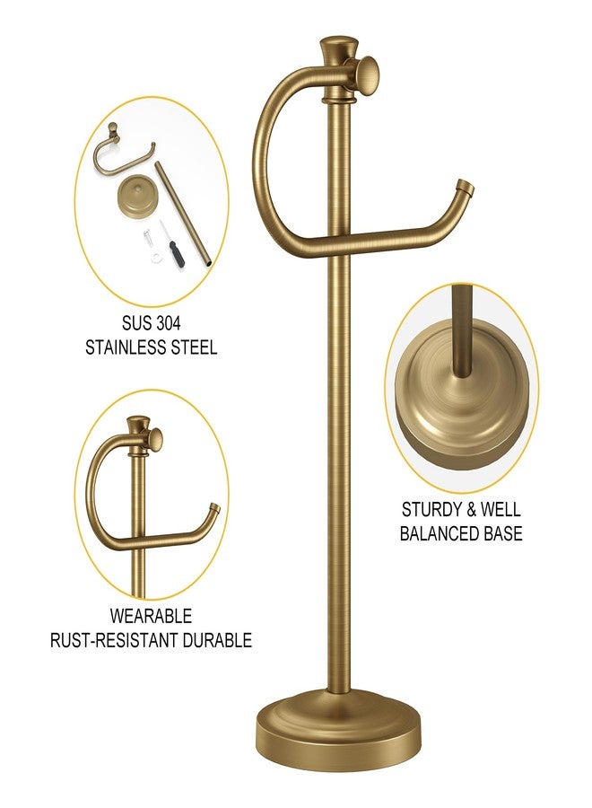 BESy حامل مناشف من النحاس العتيق من BESy، مقاس 17 بوصة، حامل مناشف يدوي، حامل مناشف للحمام، حامل مناشف قائم بذاته، حلقة مناشف من الفولاذ المقاوم للصدأ، ملحقات تركيب، رف مناشف - Image 3