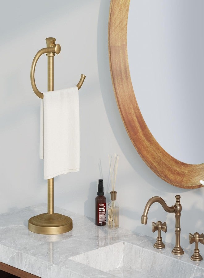 BESy حامل مناشف من النحاس العتيق من BESy، مقاس 17 بوصة، حامل مناشف يدوي، حامل مناشف للحمام، حامل مناشف قائم بذاته، حلقة مناشف من الفولاذ المقاوم للصدأ، ملحقات تركيب، رف مناشف - Image 2