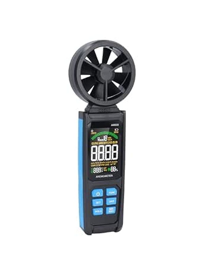 Digital Anemometer Handheld Wind Speed Air Velocity Temperature Humidity Meter With Backlit Lcd Screen 180 Degree Rotation Yellow For Industry Meteorology Navigation - Image 1