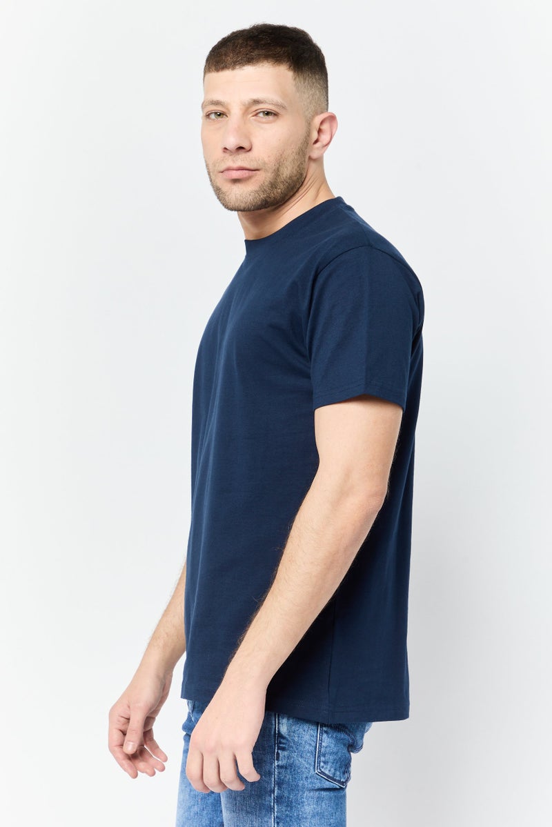 Maserati تي شيرت رجالي بأكمام قصيرة وياقة دائرية، مطبوع برسومات، لون كحلي - Image 3