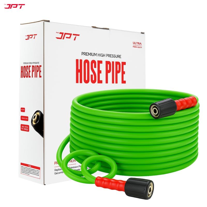 JPT Ultra Heavy-Duty 8MTR Flexible High Pressure Washer Hose Pipe | German Standard M22 x 15MM Thread | Up To 600Bar/8700PSI | Double PVC Layer Build | Tangle & Kink Free Design - Image 1