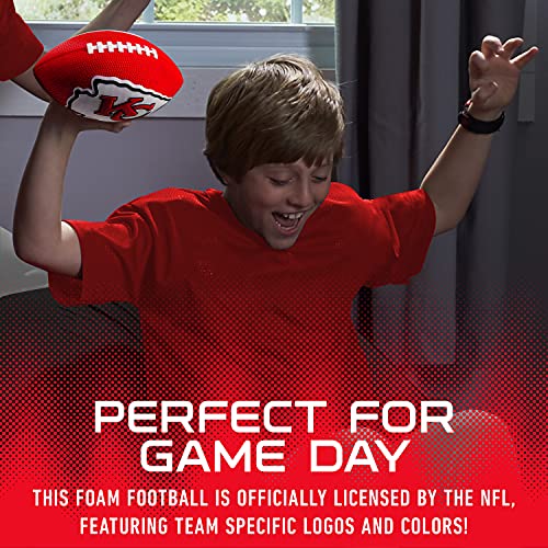 Franklin Sports NFL Kansas City Chiefs Football - Kids Foam Football - Soft Junior Size 8.5" Ball with 3D Logos - Perfect for Gameday + Tailgates - Image 5