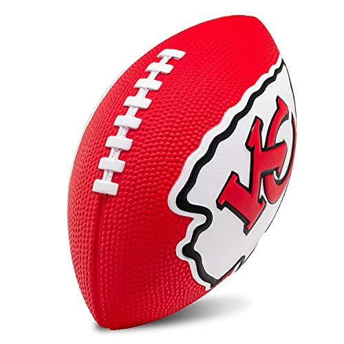 Franklin Sports NFL Kansas City Chiefs Football - Kids Foam Football - Soft Junior Size 8.5" Ball with 3D Logos - Perfect for Gameday + Tailgates - Image 1