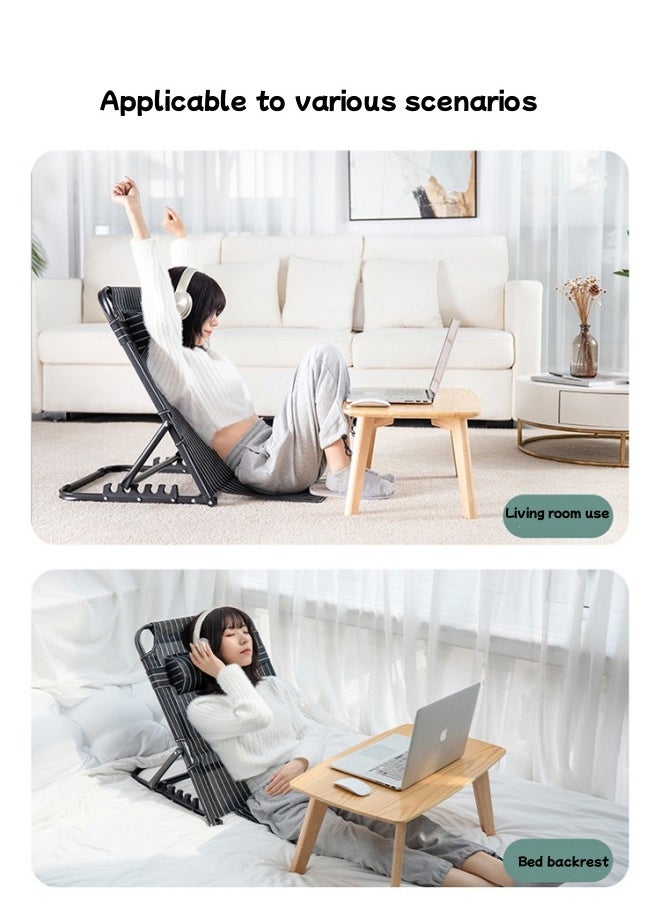 Backrest Chair Folding Chair Game Recliner Bed Backrest Support Chair Dormitory Backrest Chair Adjustable Supine Chair Lumbar Support Chair 7-Level Adjustment Suitable For Living Room Bedroom Dormitory (Black) - pzsku/Z2B2D7438264BF821DE51Z/45/_/1734074756/aa0a6c57-de46-4a42-8933-21cc0bd75a35