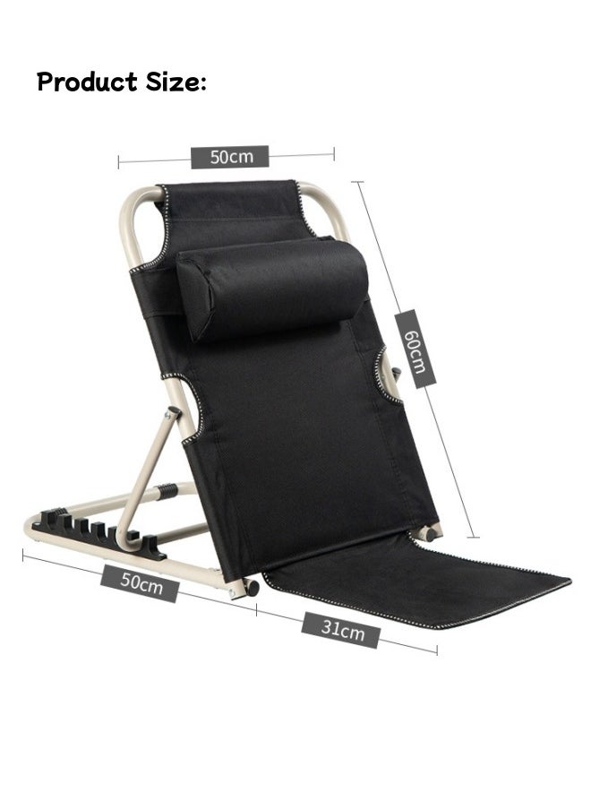 Backrest Chair Folding Chair Game Recliner Bed Backrest Support Chair Dormitory Backrest Chair Adjustable Supine Chair Lumbar Support Chair 7-Level Adjustment Suitable For Living Room Bedroom Dormitory (Black) - pzsku/Z2B2D7438264BF821DE51Z/45/_/1734074980/cba3108c-d574-4787-a99b-6415b817672a