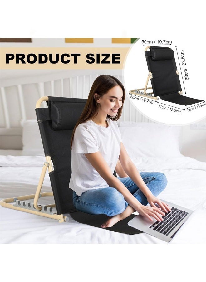 Backrest Chair Folding Chair Game Recliner Bed Backrest Support Chair Dormitory Backrest Chair Adjustable Supine Chair Lumbar Support Chair 7-Level Adjustment Suitable For Living Room Bedroom Dormitory (Black) - pzsku/Z2B2D7438264BF821DE51Z/45/_/1734074989/e47d2e73-b9ba-4bc6-9b7a-02c44362bad7