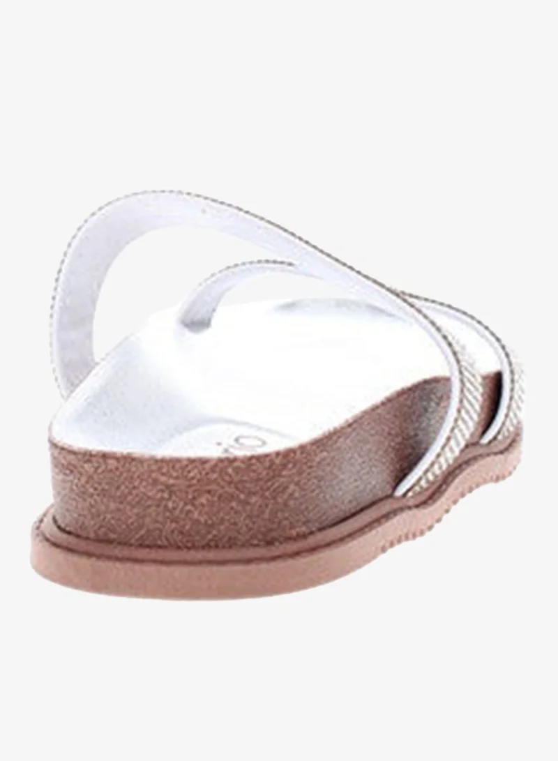 Beira Rio  Beira Rio Ladies Flat Sandals White | Made In Brazil for Women | Best Price UAE