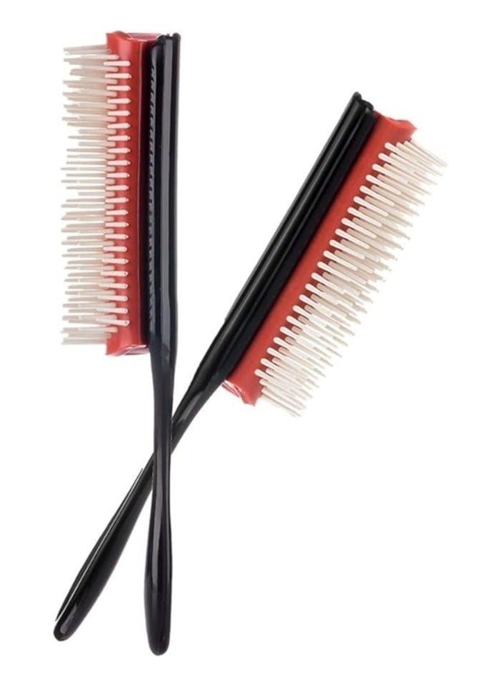 Generic - Hair Styling Brush - 9 Rows of Nylon Bristles - Hair Styling Brush for Detangling, Separating, Shaping, Smoothing and Define Curly Hair - Image 1
