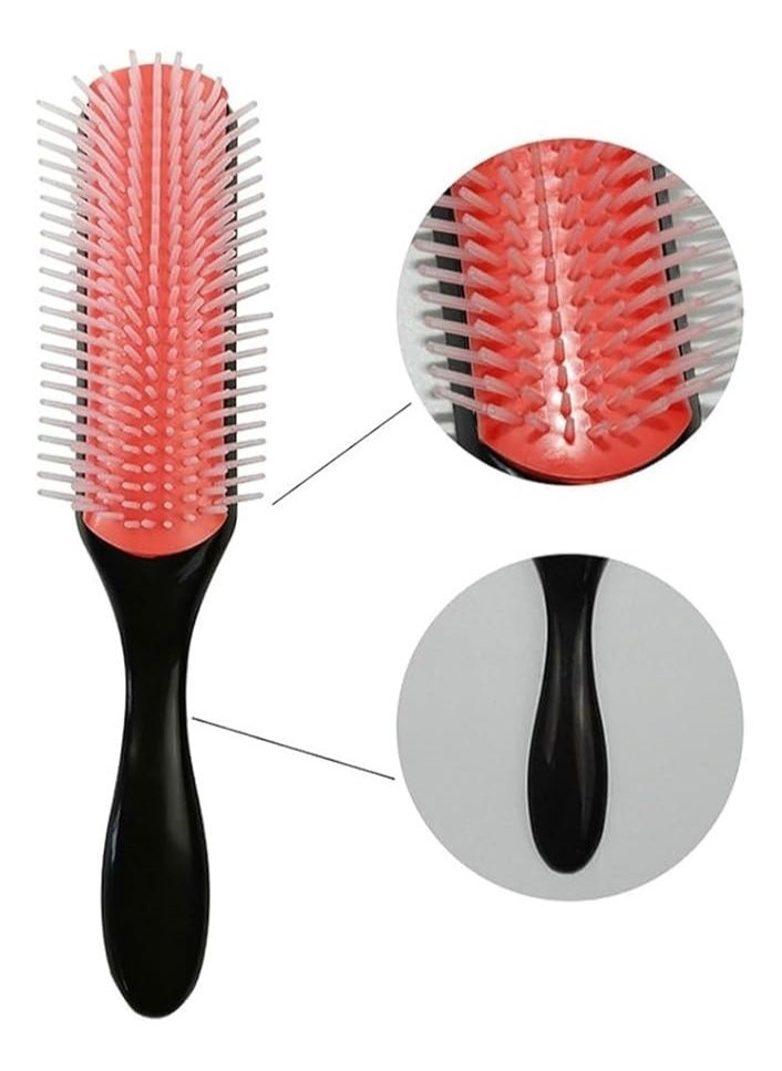Generic - Hair Styling Brush - 9 Rows of Nylon Bristles - Hair Styling Brush for Detangling, Separating, Shaping, Smoothing and Define Curly Hair - Image 1