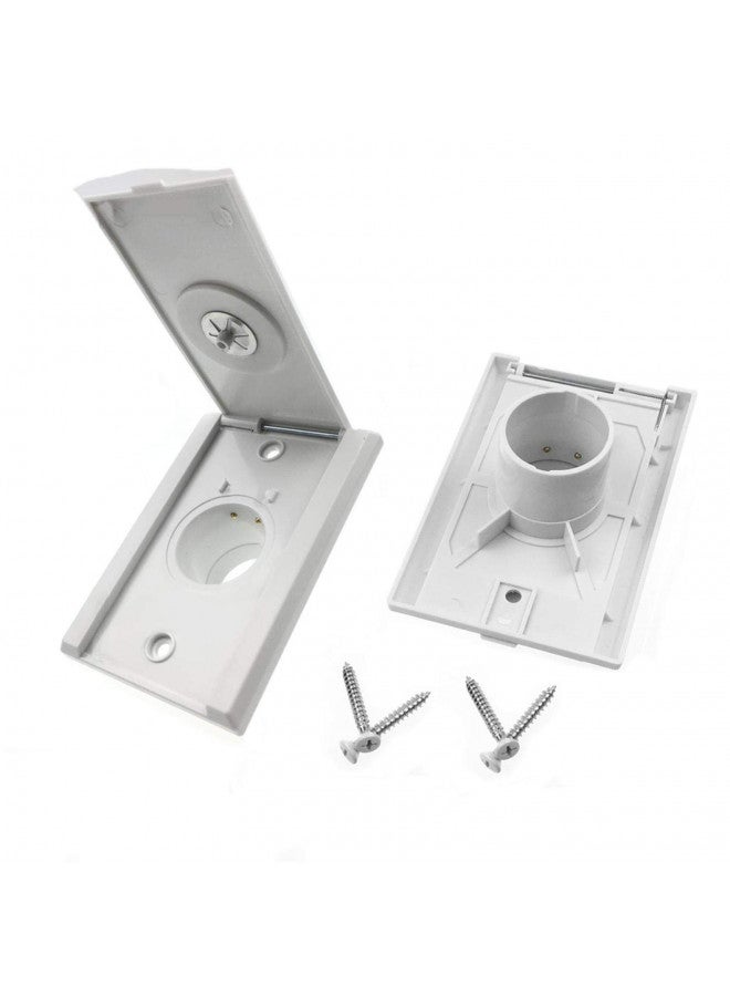 Pokin Central Vacuum Inlet Valve, for Nutone Central Vacuum System Installation Parts, White Full Door Inlet Valve Cover - 2 Pack - Image 1