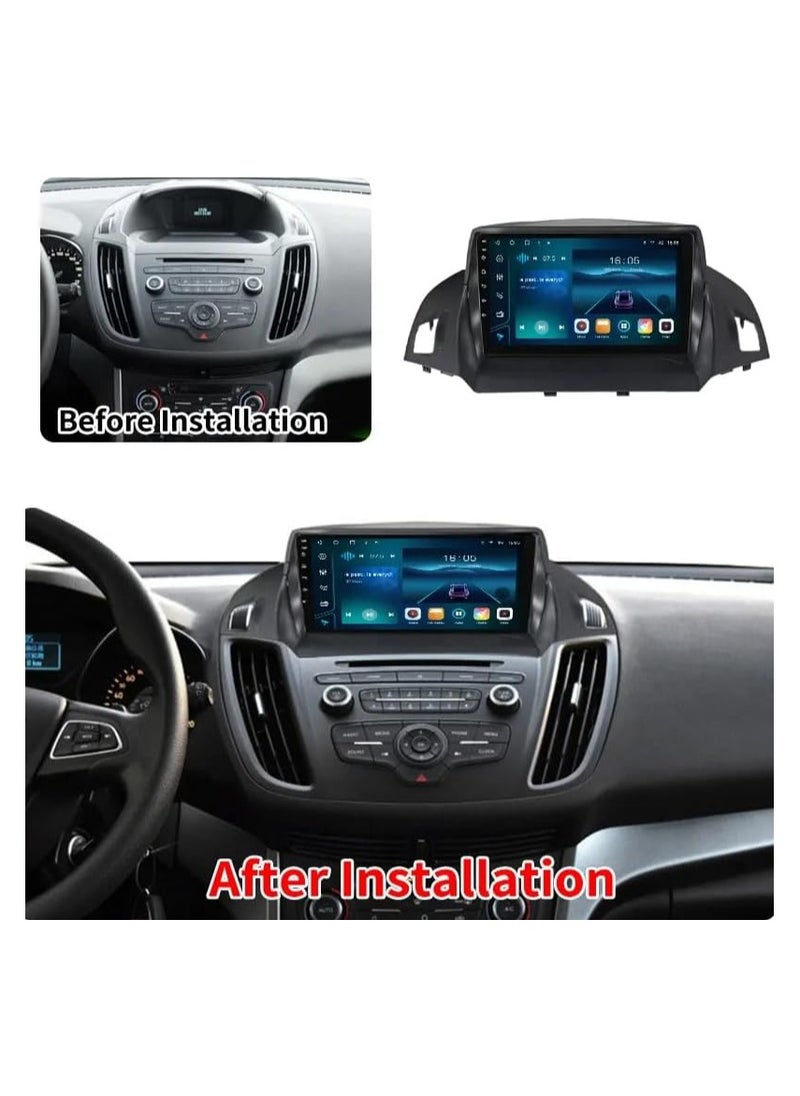 SHEZA STAR - Android Car Stereo for Ford Escape Kuga 2 2013-2017 2GB RAM 32GB ROM 9 Inch Support Apple Carplay, MirrorLink WiFi BT, 2.5D IPS Touch Screen with AHD Camera Included - Image 1