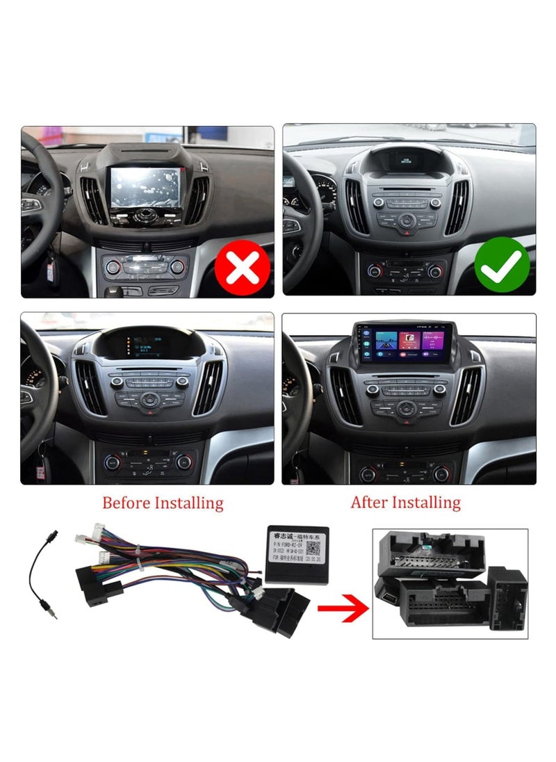 SHEZA STAR - Android Car Stereo for Ford Escape Kuga 2 2013-2017 2GB RAM 32GB ROM 9 Inch Support Apple Carplay, MirrorLink WiFi BT, 2.5D IPS Touch Screen with AHD Camera Included - Image 1