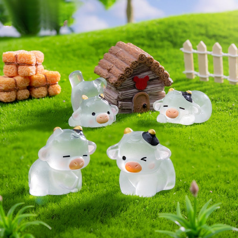 6pcs Miniature Cow Figurines Portable Small Cow Statues Mini Garden Tiny Cow Figurine Decorations - Image 5