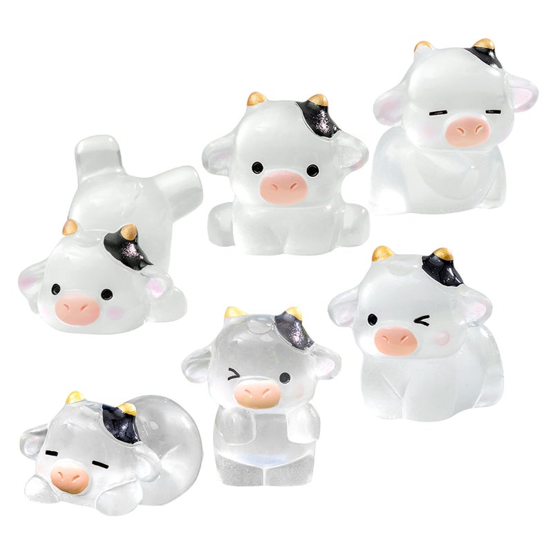 6pcs Miniature Cow Figurines Portable Small Cow Statues Mini Garden Tiny Cow Figurine Decorations - Image 4