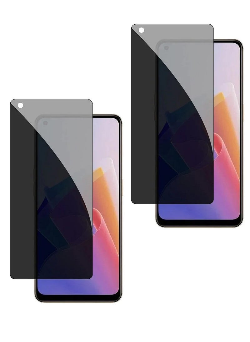 Super 2 Pieces Tempered Glass Screen Protector Anti-Spy Privacy  Designed For Oppo A93 Full Screen Coverage And Bubble Free - Image 1