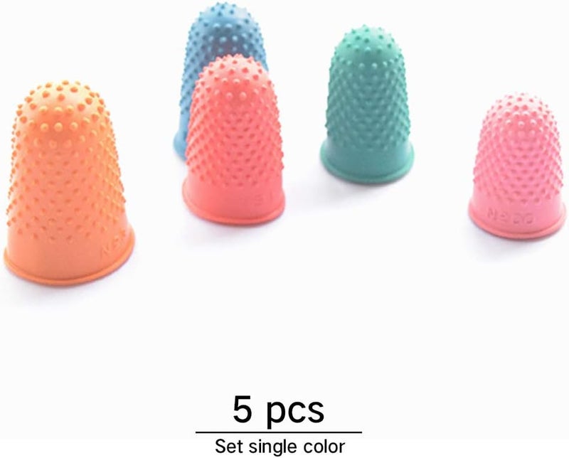 Shni Thimble 5Pcs Craft Finger Tip Sewing Counting Protector Quilter Needlework Cone Rubber(Pink) - Image 4
