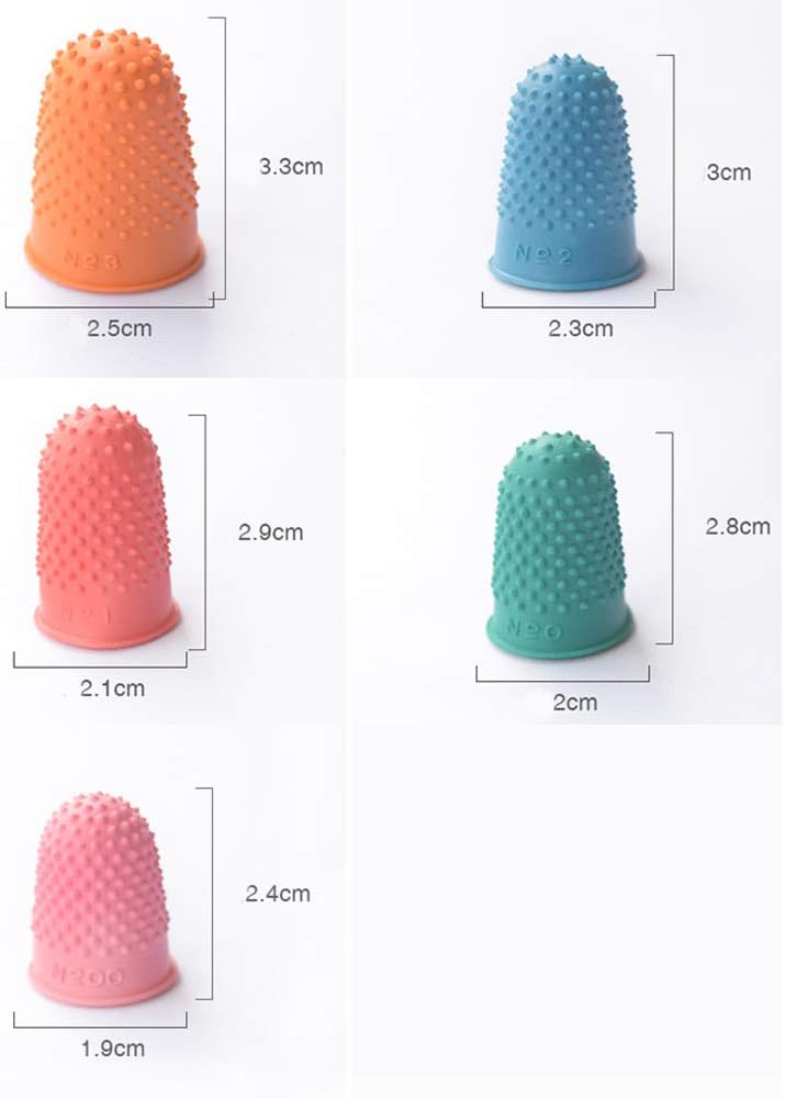 Shni Thimble 5Pcs Craft Finger Tip Sewing Counting Protector Quilter Needlework Cone Rubber(Pink) - Image 2