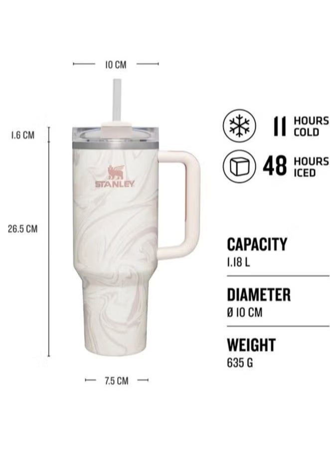 Stanley - Stanley Quencher H2.0 40 oz FlowState Tumbler with Lid & Straw – Vacuum Insulated, Leakproof Stainless Steel Travel Mug – Keeps Drinks Cold for 12 Hours, Perfect for Water, Coffee, Iced Tea & Smoothies - Image 1