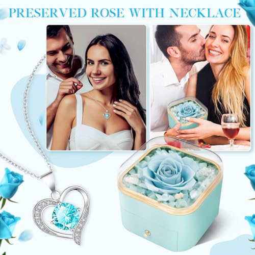 Beferr Gifts for Mom Preserved Real Rose with Necklace Eternal Roses Forever Flowers for Delivery Anniversary Birthday Mothers Day Flower Gifts for Women Her Grandma Wife Daughter Girlfriend - Image 5