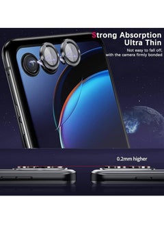 General 2 sets of Motorola Razr 50 Ultra camera lens protectors, scratch resistant, 9H ultra-thin tempered glass with aluminum edges, monometal lens caps  - Image 2