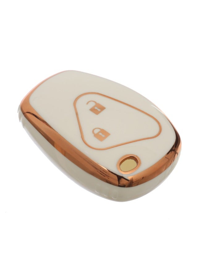 Generic Premium TPU Quality Silicone Key Car Cover – Durable, Flexible, and Scratch-Resistant Protection for Your Car Keys – Custom Fit Design for a Sleek Look  Compatible with Renault Reno EX1 , EV , E1 , PRO Models - White Gold  - Image 1