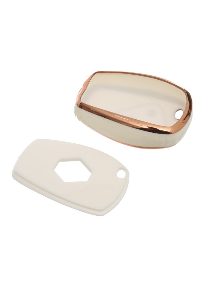 Generic Premium TPU Quality Silicone Key Car Cover – Durable, Flexible, and Scratch-Resistant Protection for Your Car Keys – Custom Fit Design for a Sleek Look  Compatible with Renault Reno EX1 , EV , E1 , PRO Models - White Gold  - Image 3