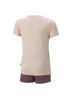 PUMA Logo Printed Kids Girls T-Shirt and Shorts Set  - Image 2