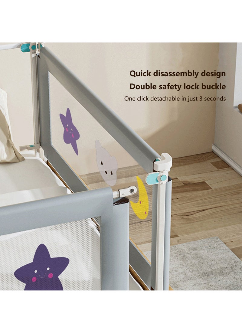 Arabest 1.8m Bed Rail for Toddlers - Double Side Lift and Adjustable Height Bed Rails for Queen Bed, Safe & Nature Fiber Material Washable, Fits for Full-Size Bed Rail for Baby  - Image 5