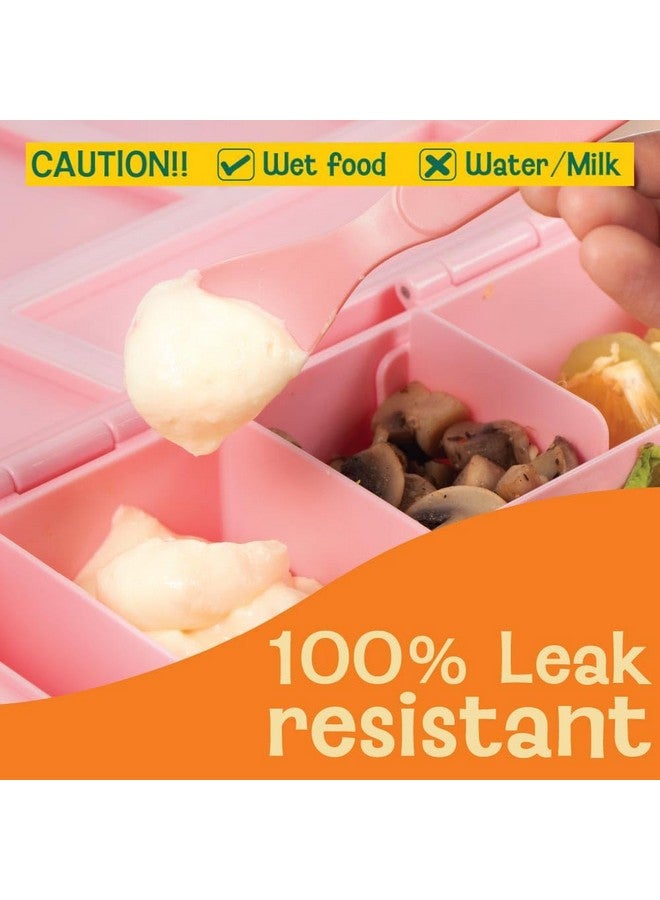 Basil Binge Bento Lunch Box - 1330 ml | 5-Compartment Leak-Proof Bento Box for Kids | BPA-Free Tiffin for School | Pink - Image 4