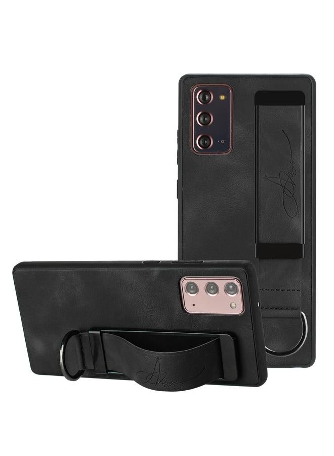 اس-توب جراب لهاتف Samsung Galaxy Note20 Ultra مزود بسوار معصم وغطاء خلفي من الجلد - Image 1