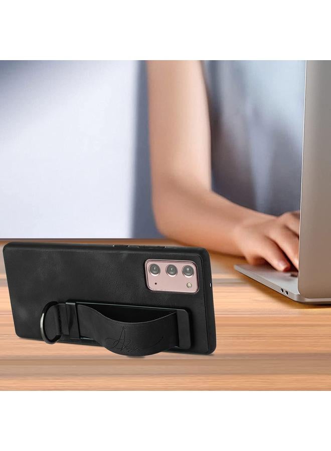 اس-توب جراب لهاتف Samsung Galaxy Note20 Ultra مزود بسوار معصم وغطاء خلفي من الجلد - Image 4