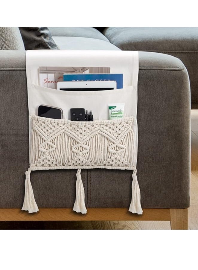 Antikiano Macrame Boho Bedside Storage Organizer - Image 1