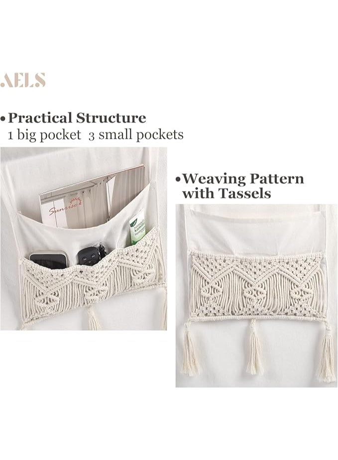 Antikiano Macrame Boho Bedside Storage Organizer - Image 4