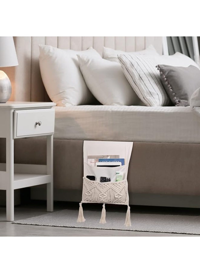 Antikiano Macrame Boho Bedside Storage Organizer - Image 5