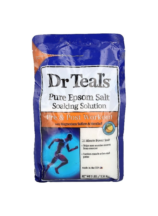 Dr. Teals Dr. Teal's, Pure Epsom Salt Soaking Solution, Pre & Post Workout, Citrus & Mint, 3 lbs (1.36 kg)  - Image 1